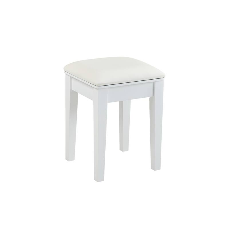Makeup Vanity Table with Reversible Mirror,Dressing Table Set w/Stool