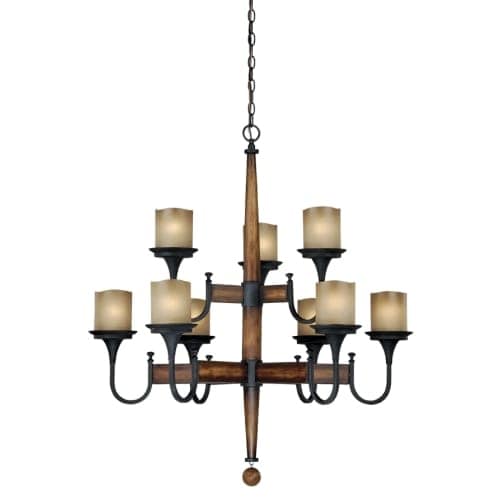 Vaxcel Lighting H0027 Meritage 9 Light Two Tier Chandelier With Vaxcel Lighting H0027 Meritage 9 Light Two Tier Chandelier With Frosted Gl Shades 35 Inches