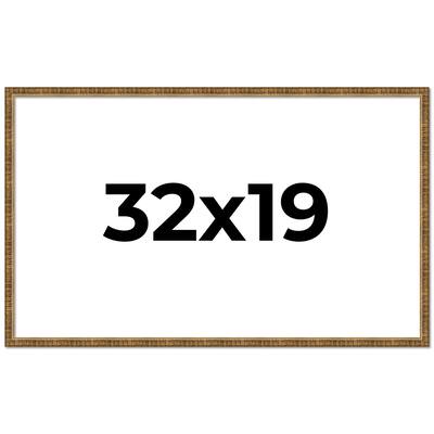 32x19 Frame Gold Kingsley Distressed Solid Wood Picture Frame Width
