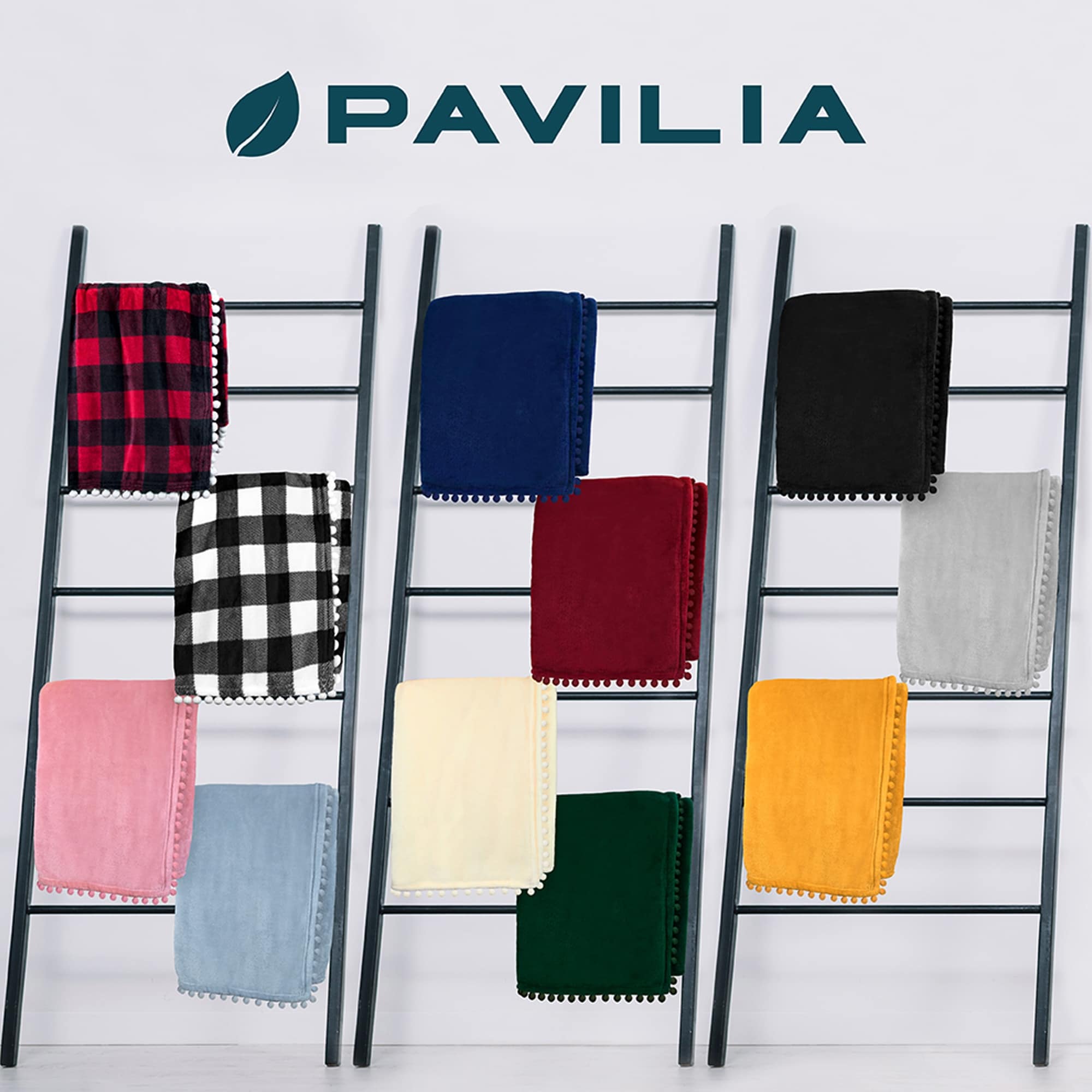 PAVILIA Pom Pom Blanket Throw