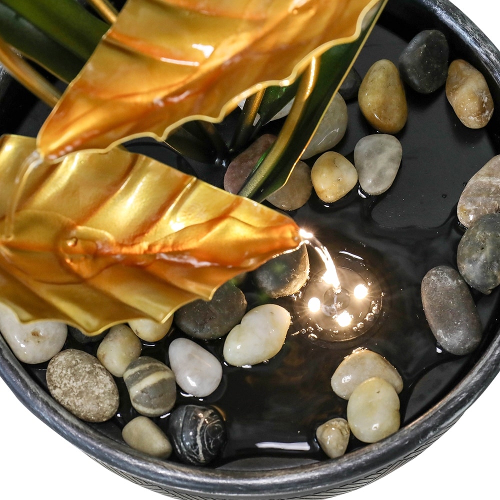 Outdoor Water Fountain 6Tier Golden Leaf Relaxation Fountain Waterfall -  Bed Bath \u0026 Beyond - 38238749, image size:1000x1000