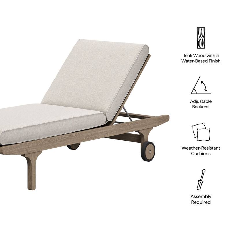 Saratoga Outdoor Patio Teak Chaise Lounge Chair