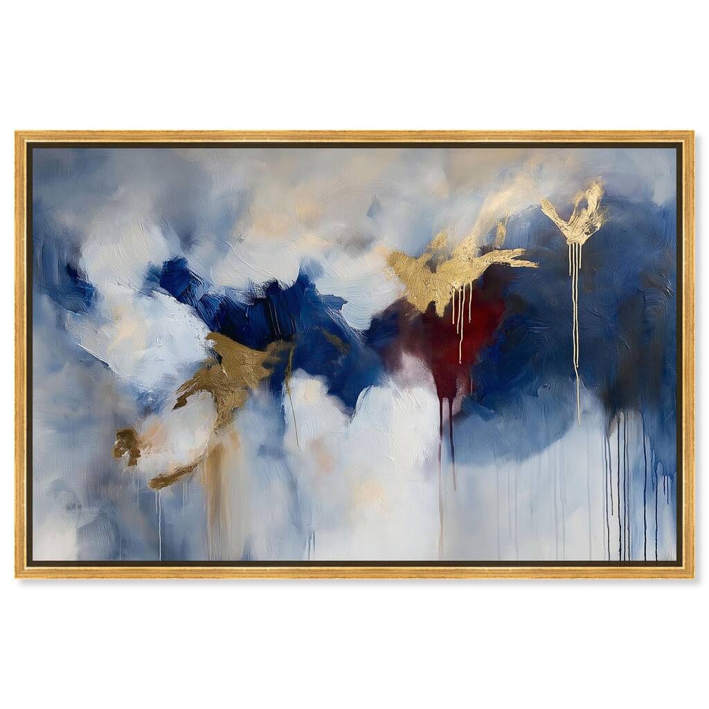 Eclipse of Gold and Blue Canvas by Art Remedy