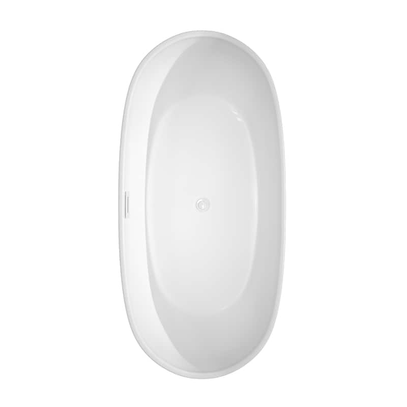 Wyndham Collection Rebecca 65-inch White Freestanding Soaking Bathtub