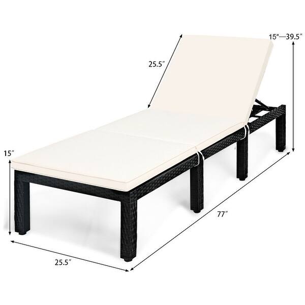 Patio Rattan Lounge Chair Chaise Couch Cushioned Height Adjustable Black On Sale Overstock 30090074