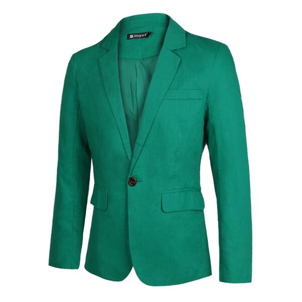 Shop Men Slim Fit Notched Lapel Single Button Closure Casual