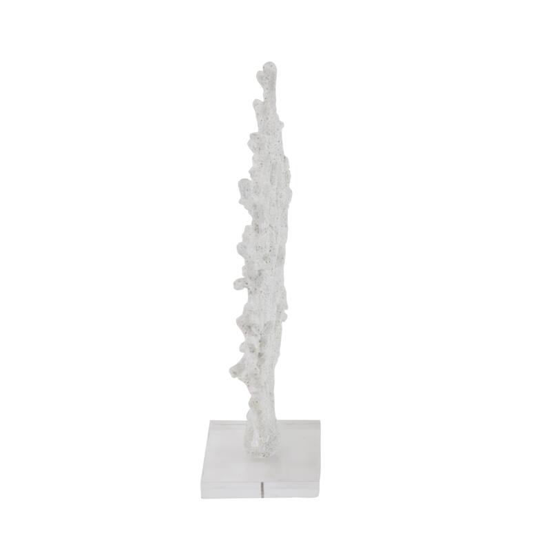 Polystone Coral Textured Porous Sculpture with Acrylic Base - Blue or White - Roche River Decor