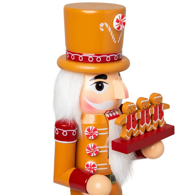 Peppermint Gingerbread Wooden Christmas Nutcracker - 14"