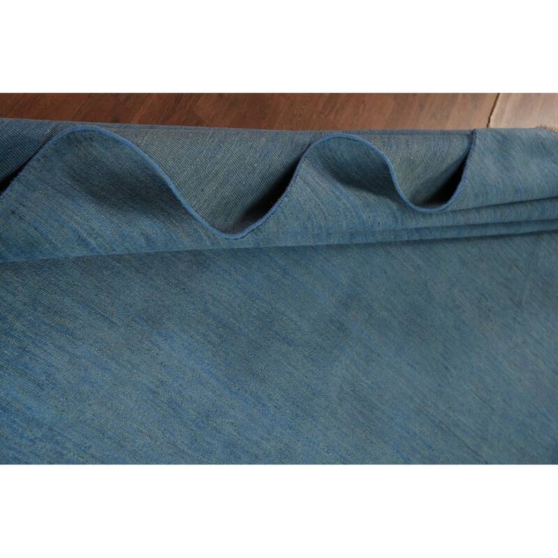 Light Blue Modern Gabbeh Oriental Area Rug Handmade Wool Carpet - 6'10" x 9'9"