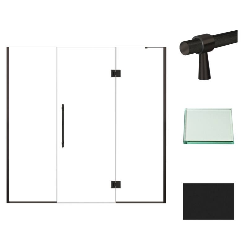 Transolid EHTF77297610C-BK Elizabeth 76" High x 77" Wide Hinged Semi