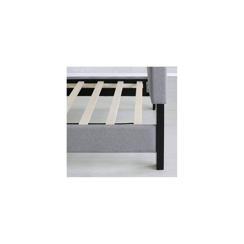 Button Tufted Bed Frame - Linen Upholstered King Size Platform Bed - Stylish Bedroom Decor
