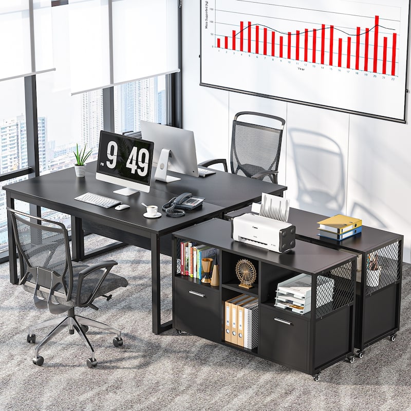 Large Lateral File Cabinets Mobile Filing Cabinet for Home Office