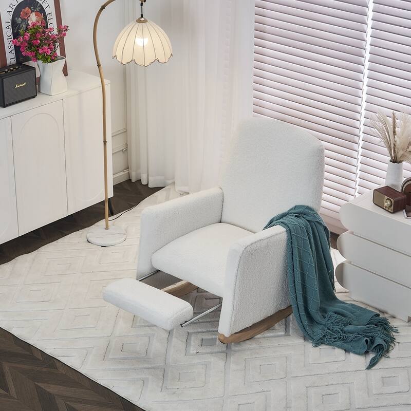 Modern Nursery Rocking Chair With Adjustable Footrest