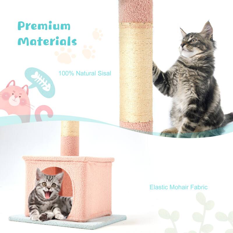 Sunflower Cat Tree, Multi-Functional Cozy Cat Tower, Cat Condo for Indoor Cats