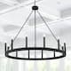 Acroma 12 Light 40 In Modern Farmhouse Wagon Wheel Chandelier-UL - Aged Zinc