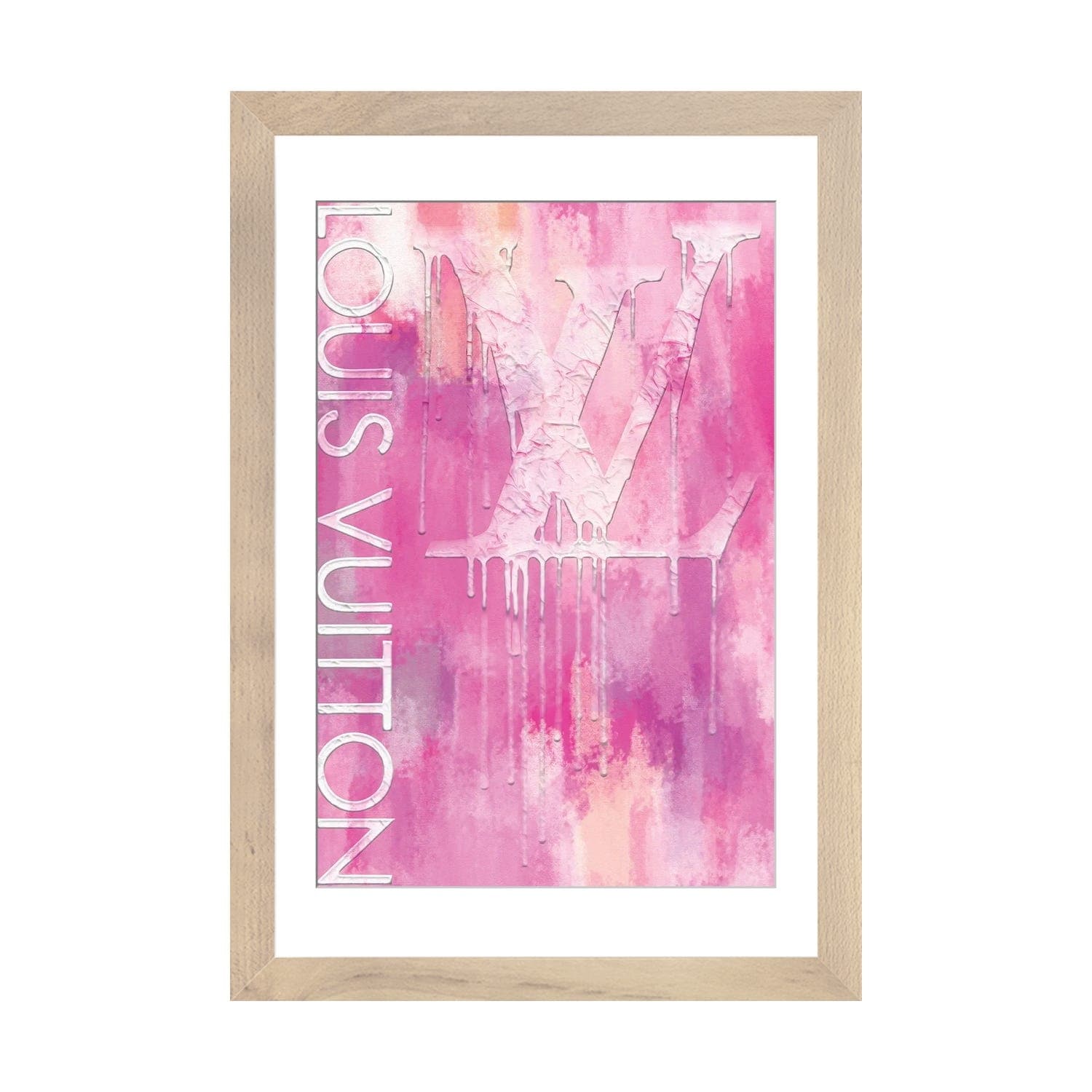 Fashion Drips LV Pinkly by Pomaikai Barron Fine Art Paper Print ( Fashion > Fashion Brands > Louis Vuitton art) - 24x16x.25