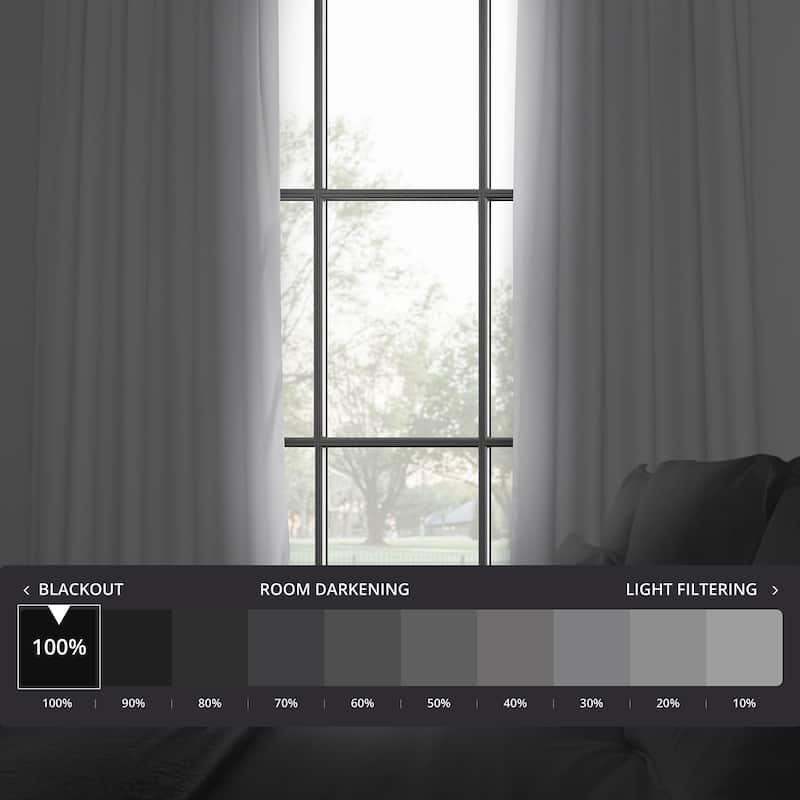 Exclusive Fabrics Solid Performance Linen French Pleated Thermal Blackout Curtains for Bedroom & Living Room Curtains (1 Panel)
