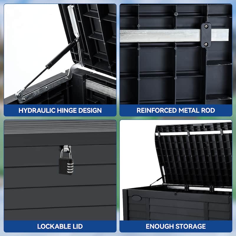 120 Gallons Water Resistant Lockable Deck Box