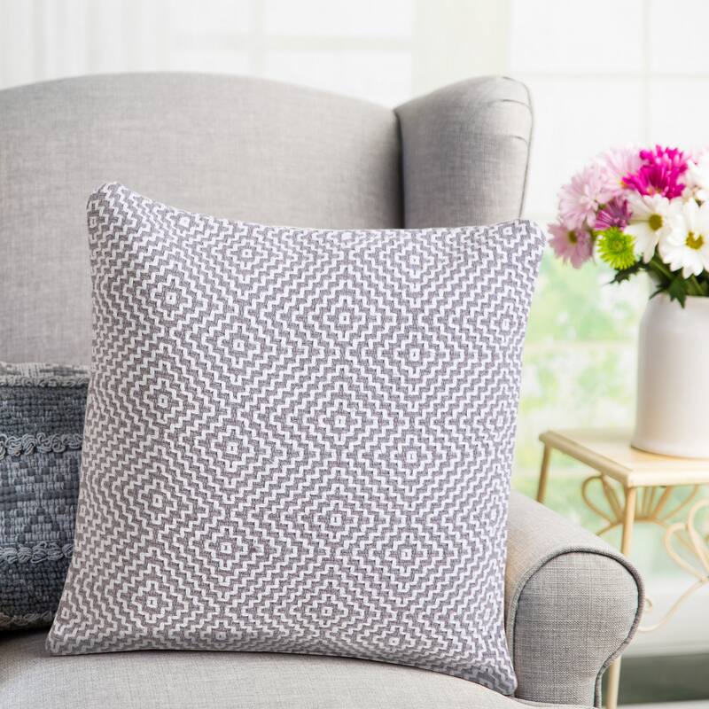 Sevita Diamond Delight Woven Geometric Throw Pillow