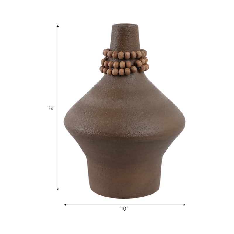 Terracotta Pottery Vase Decorative Handmade Artisan-Inspired Form