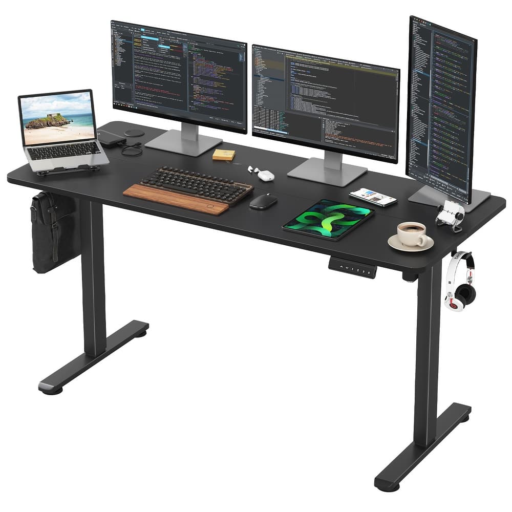 Electric Standing Desk Adjustable Height Sit Stand Home Office Desk With Splice Board