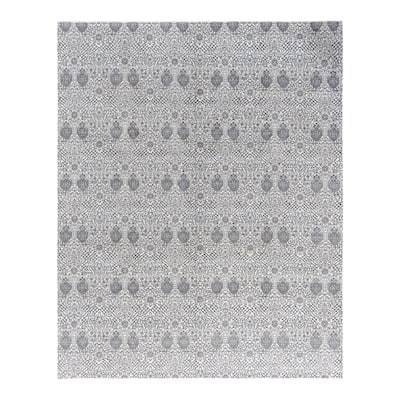 Ikat One-of-a-Kind Hand-Knotted Area Rug - Beige, 8' 1" x 10' 0" - 8' 1" x 10' 0"