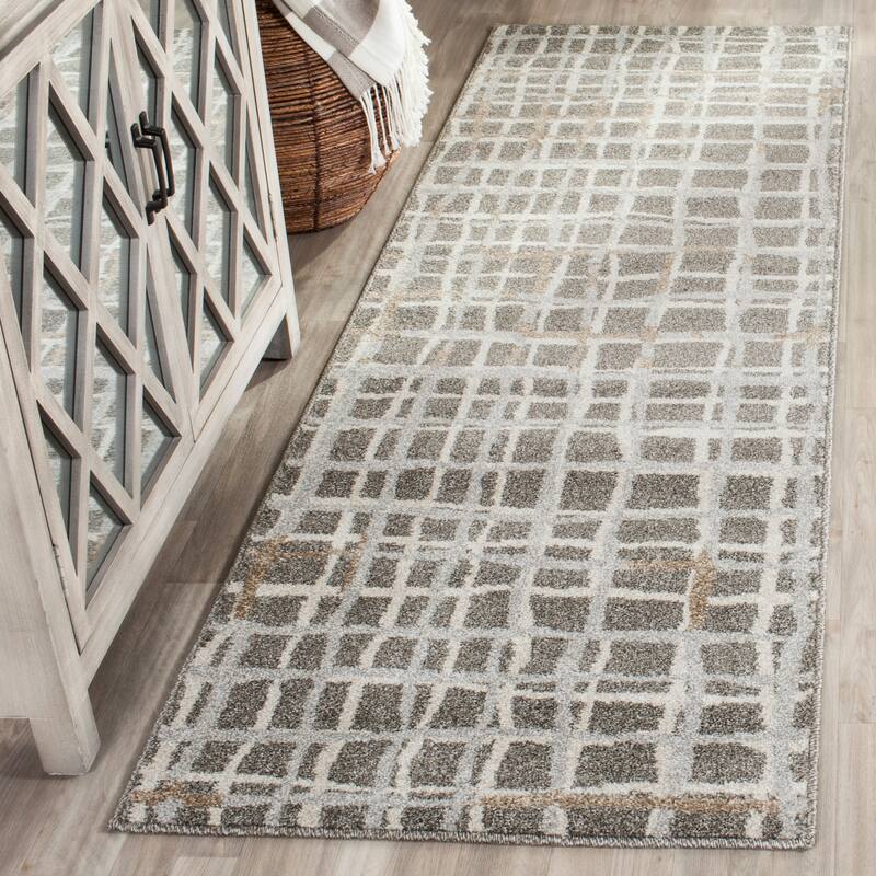 SAFAVIEH Amherst Raimonda Modern Rug - 2'3" x 9' Runner - Grey/Ivory