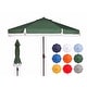 preview thumbnail 29 of 34, SAFAVIEH Milan 9ft Round Outdoor Patio Umbrella with Fringe Trim - UV Resistant, Crank Lift & Button Tilt