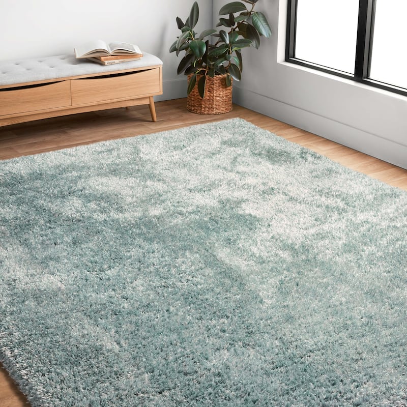 Alexander Home Mid-Century Modern Ultra Plush Soft Shag Rug - 9' 3" x 13' - Spa - Rectangle