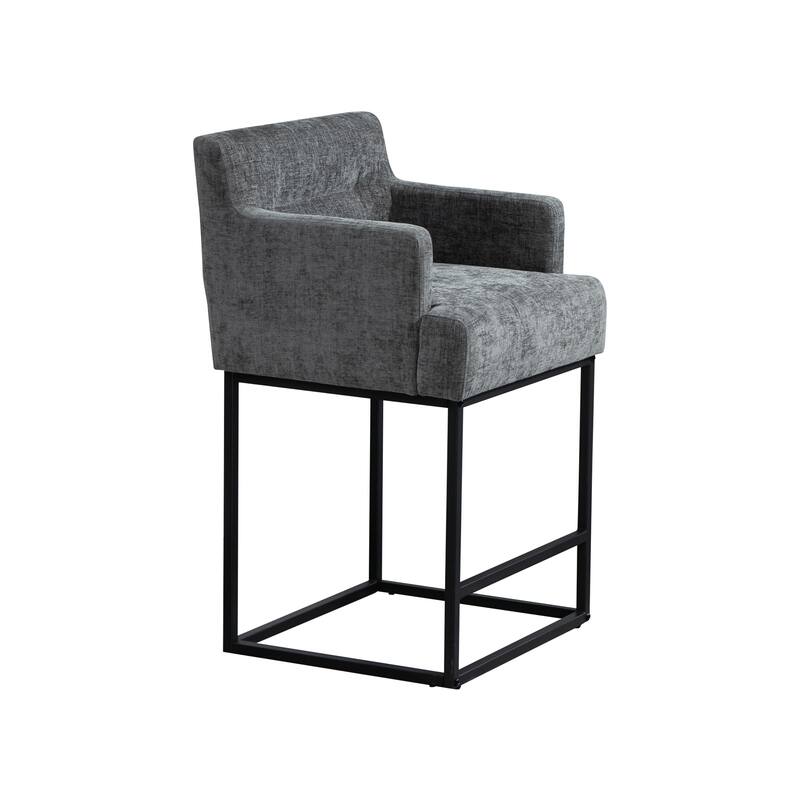 House Hold Counter Height Bar Stools Set of 2,Modern Square PU Bar Stool