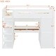 preview thumbnail 5 of 18, Twin Size Loft Bed with Desk, Wardrobes, 4 Drawers & 4 Shelves, White