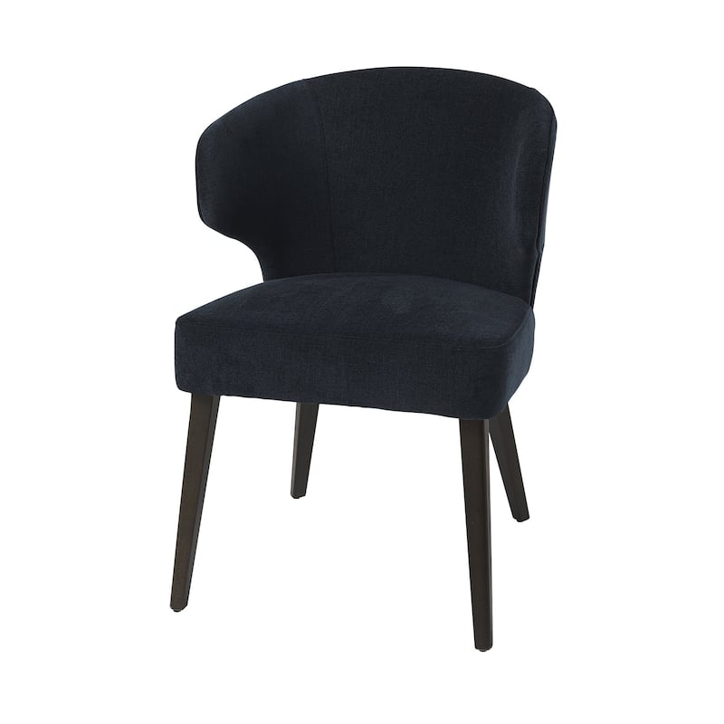 HomeRoots Ivory and Brown Mid Century Wingback Dining Chair - 25" W x 32" H x 22" D