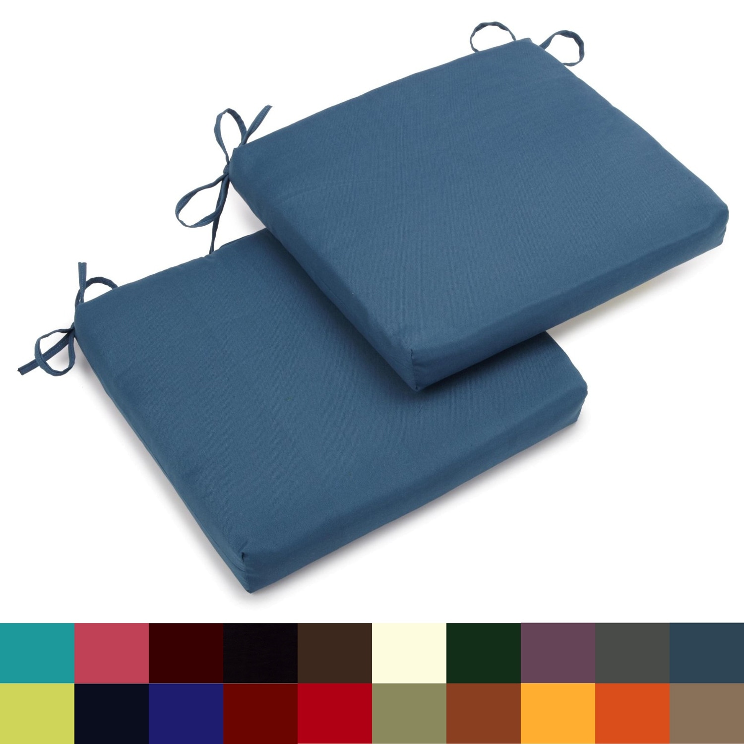20-inch by 19-inch Twill Indoor Chair Cushion (Set of 1, 2, or 4) - 20 x 19