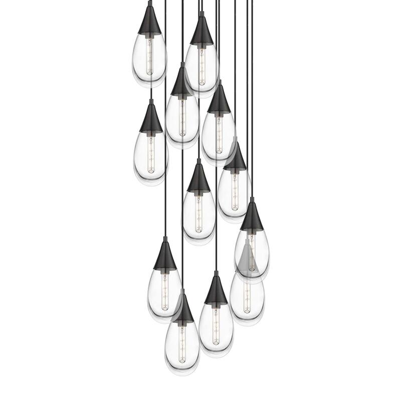 Innovations Lighting 126-450-1P-15-26 Malone Pendant Malone 12 Light - Matte Black / Clear