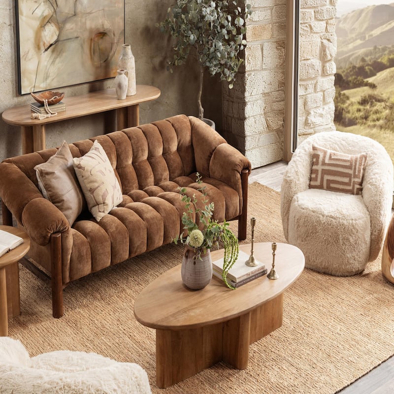Classic Home Montengo Solid Mango Wood Coffee Table - Natural Maple - Wood
