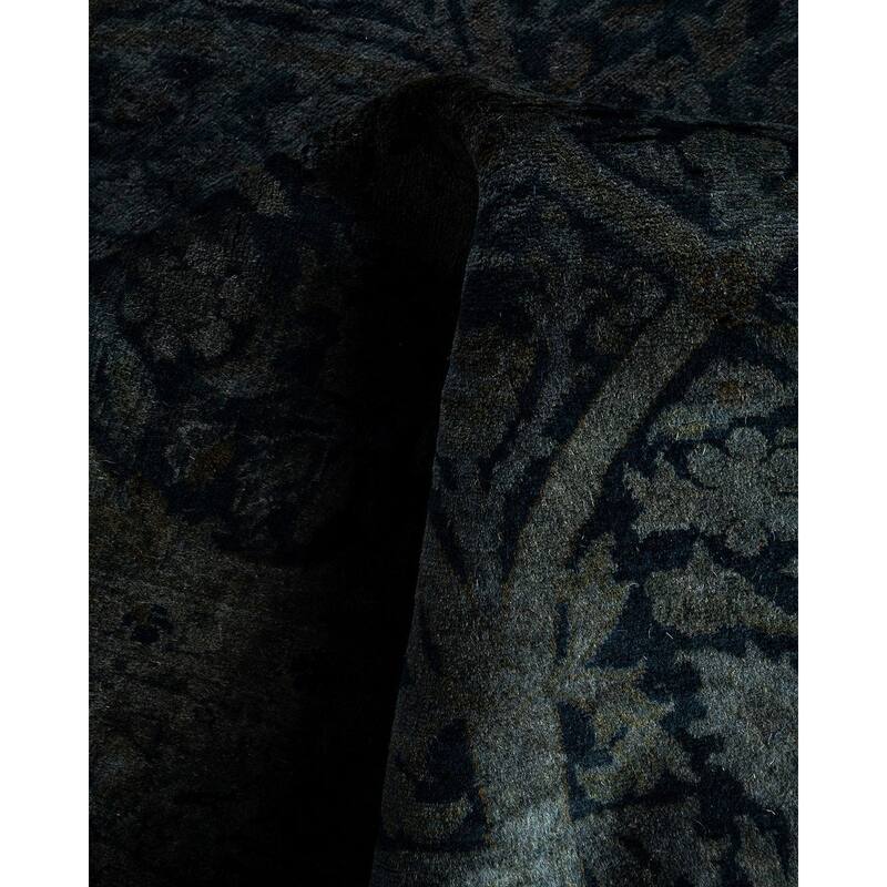 Fine Vibrance One-of-a-Kind Hand-Knotted Runner Rug - Gray, 4' 2" x 9' 10" - 4' 2" x 9' 10"