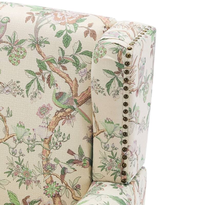 Patterned Upholstered Accent Chair for Living Room