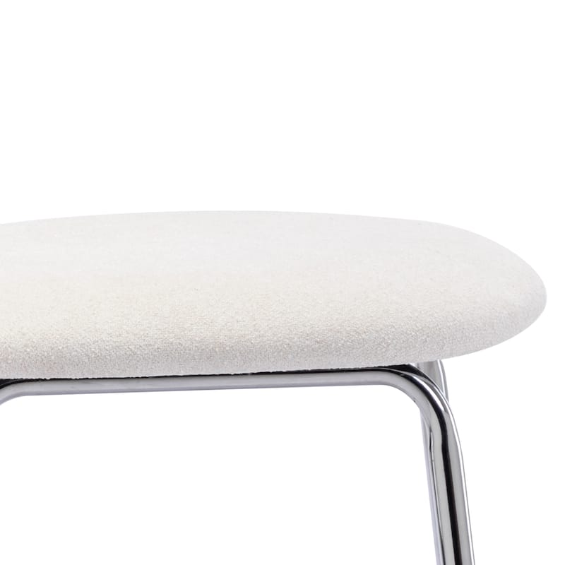 Fabric Rattan Back Dining Chairs Counter Stools with Metal Legs