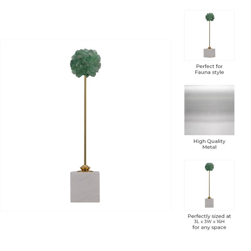 Metal Marble Decorative Object Sculpture with Modern Fauna Design