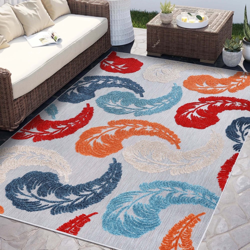 Superior Feather Modern Bohemian Indoor Outdoor Area Rug