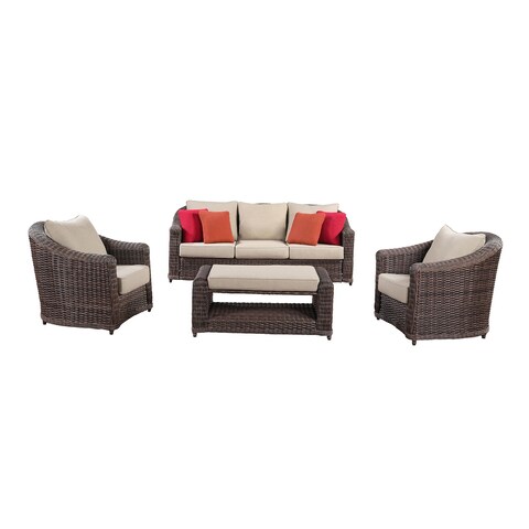 Ove Decors Chester 4-Piece Conversation Set in Brown