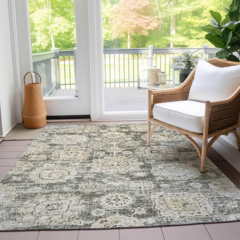 Machine Washable Indoor/ Outdoor Chantille Persian Vintage Rug