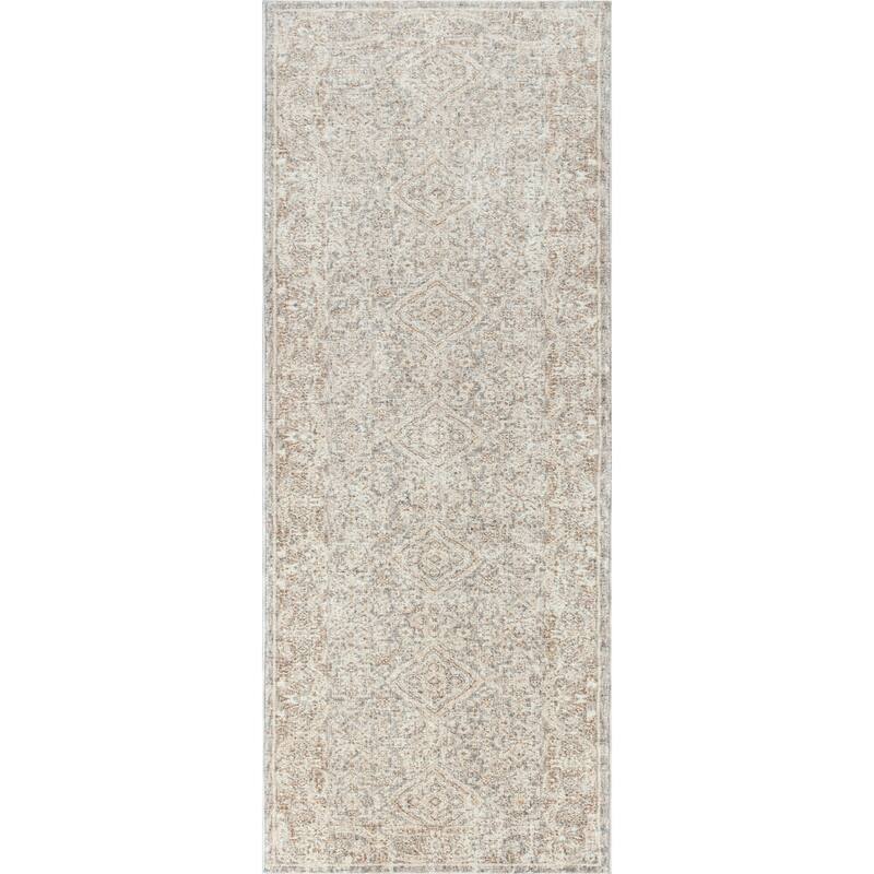 Stelios Collection Grey/Beige Transitional Area Rug