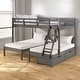 preview thumbnail 9 of 12, Dark Grey Full over Double Twin Bunk Bed Bunk Bed with Drawers