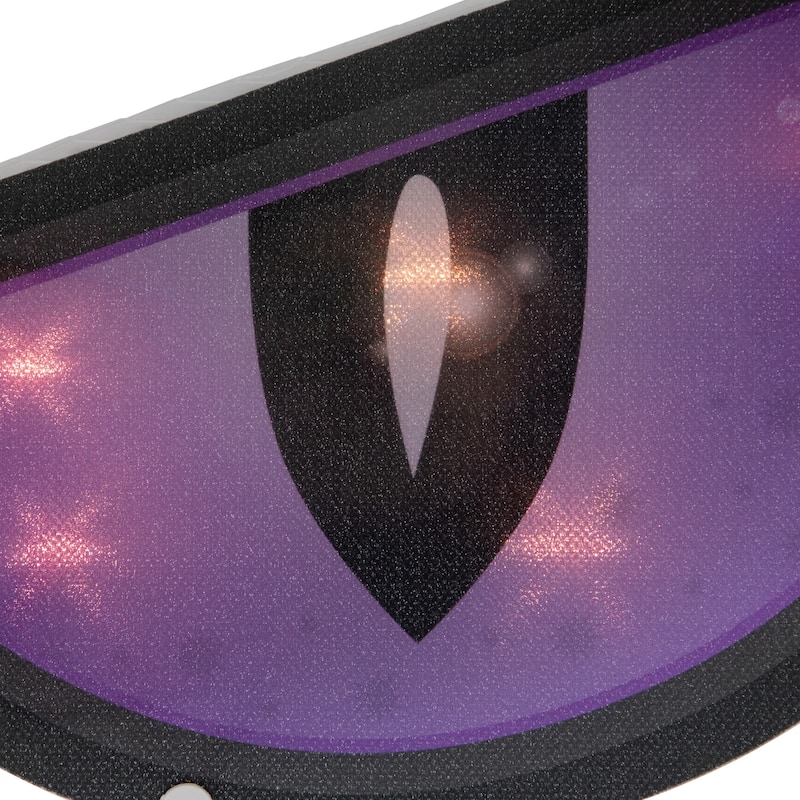 Lighted Eyes Halloween Window Silhouette Decoration - 20" - Purple - Clear Lights