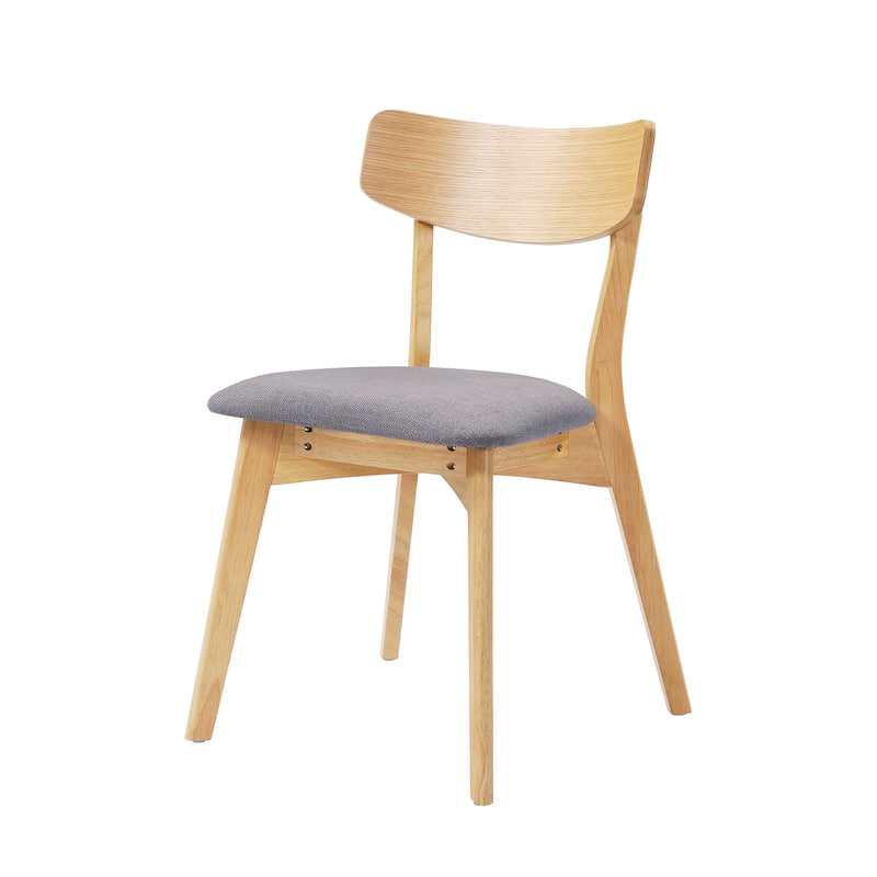 Chazz Mid-Century Modern Upholstered Rubberwood Dining Chairs (Set of 2/4) by Christopher Knight Home