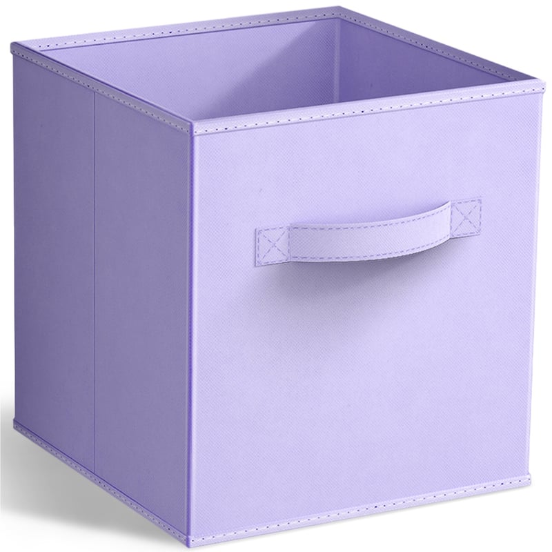 Sorbus 11" Foldable Storage Cube Basket - Single Pack - 10.5" L x 10.5" W x 11" H - Pastel Purple