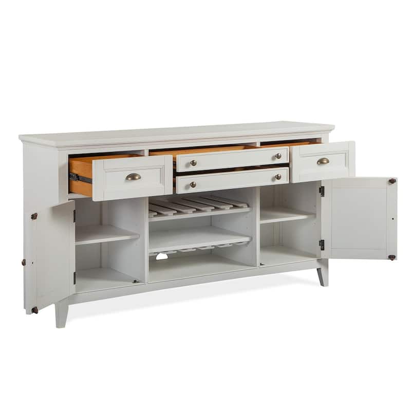 Magnussen Home Heron Cove Chalk White And Dovetail Grey Buffet - 66''W x 19''D x 36''H