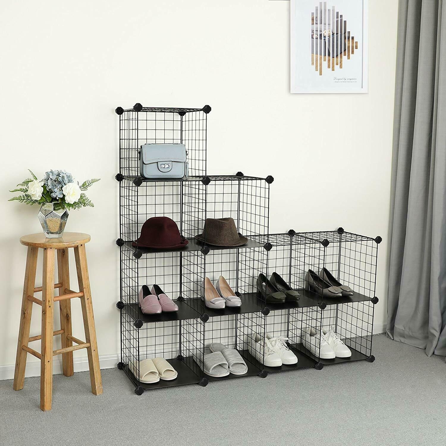 Shop Kanstar 12 Cube Metal Wire Cube Storage Diy Closet Cabinet