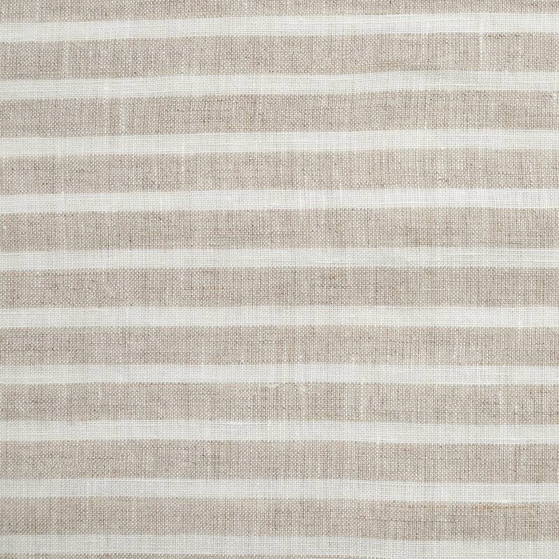 HiEnd Accents 100% French Flax Linen Natural Railroad Stripe Reversible Euro Sham, 27"x27"